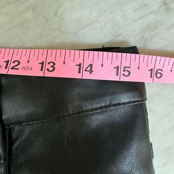 ZARA Traf Black Faux Leather High Waist Joggers size L - Picture 4 of 6